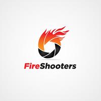 Camera Shutter with Flames vector