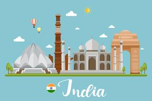 India Travel Landscape vector