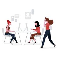 people working in workspace vector