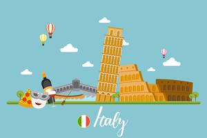 Paisaje de viajes de italia vector