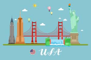 America Travel Landscape vector