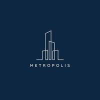 Simple Line Art City Logo vector