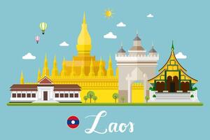 Laos Travel Landscape vector