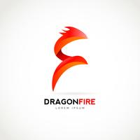 Logo de dragon fire vector