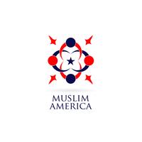 Diseño de logotipo musulmán de América vector
