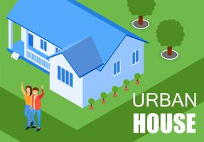 Inscription Urban House Flat vector