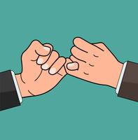 Business Hand  pinky promise concept vector