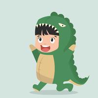 Chico lindo Moda Dinosaurio Animal Onesie vector