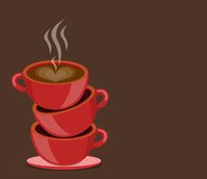 red cups coffee vector