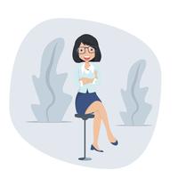 businesswoman  sitting  chair concept vector