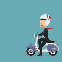  man riding scooter vector