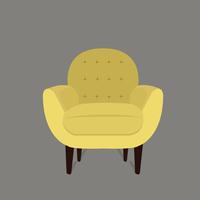 Yellow modern chair vector