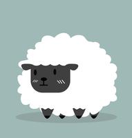 Cute black little sheep vector