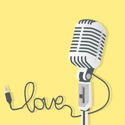 Retro microphone with audio jack