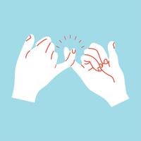 promise hands gesturing Orange lines  vector