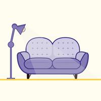 Sofá moderno de color púrpura para sala de estar. vector