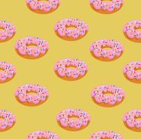 donut with pink glaze pattern vector