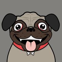 Lindo vector de cabeza de Pug