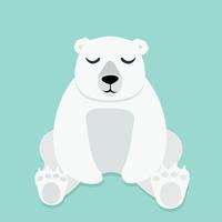 Lonely Polar bear sitting vector