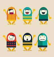 Set of funny  character flat vector