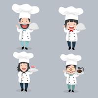 Set of chef characters  vector