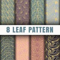 8 Leaf outline pattern background collection vector