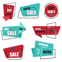 Modern Origami Sale Label Collection  vector