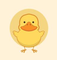 Cute yellow duck vector