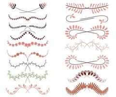 Set Of line art Decorative Elements. Vector