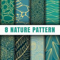 8 Netural outline  pattern background set collection vector