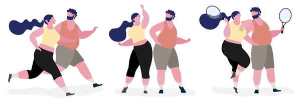 Couple Fat Character illustration vector