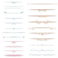 Set Of line art Decorative Elements. Vector