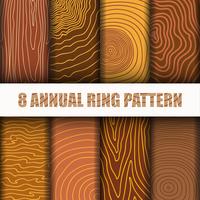 8 Annual Ring Pattern Background Set collection vector