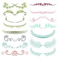 Set Of line art Decorative Elements. Vector
