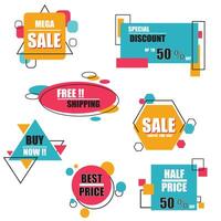 Modern origami sale label and tags vector collection