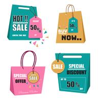 Modern origami sale label and tags vector collection 