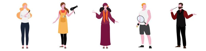 Flat Character of Careers set vector