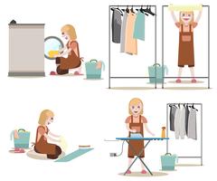 Maids and Housekeeping Work Set vector