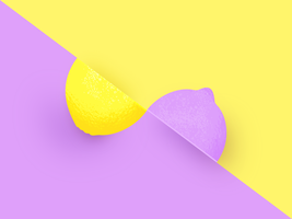 Two Halves Lemon Pop Color Background vector