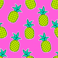 Pineapple Pop Art Vector Seamless Background