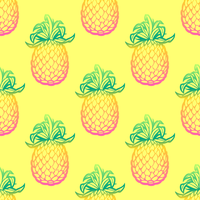 Seamless Pattern With Pineapples Vector