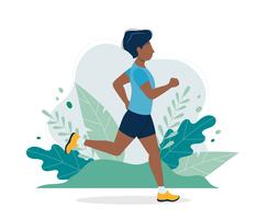 Runner in the park vector