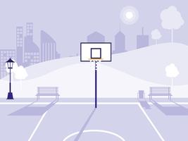 cancha de baloncesto y parque vector