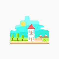 Small House in a Natural Background vector