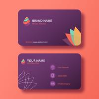 Tarjeta de visita elegante moderna púrpura con logotipo colorido vector