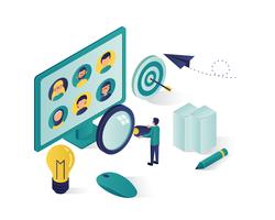 searching for candidate isometric illustration vector