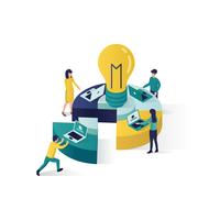 teamwork concept isometric illustration vector