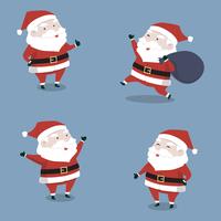 Feliz linda colección de Santa Claus para Navidad vector