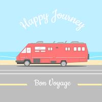 Retro Caper Van Happy Journey Poster