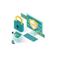 isometric data security illustration vector